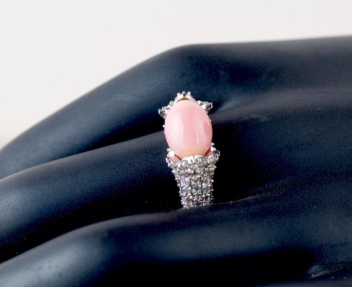 Rare Fabulous 18KT 3.25ct Conch Pearl 1.35ct Diamond Ring ! 100% Genuine Conch - 第 4/17 張圖片
