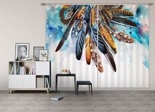 3D Watercolor Feathers ZHUA1393 Photo Curtain Window Blockout Fabric Amy 2023