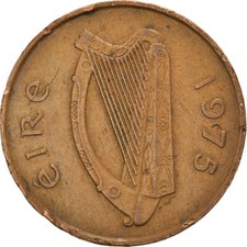 #958079 M&uuml;nze, IRELAND REPUBLIC, 2 Pence, 1975, S+, Bronze, KM:21