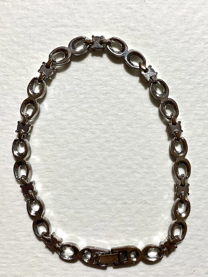 Edelstahl? Armband mit Stras Silber Farbe - Bild 2 von 4