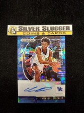2020-21 Immanuel Quickley Prizm Draft Picks Prospect Auto Blue Cracked Ice /75