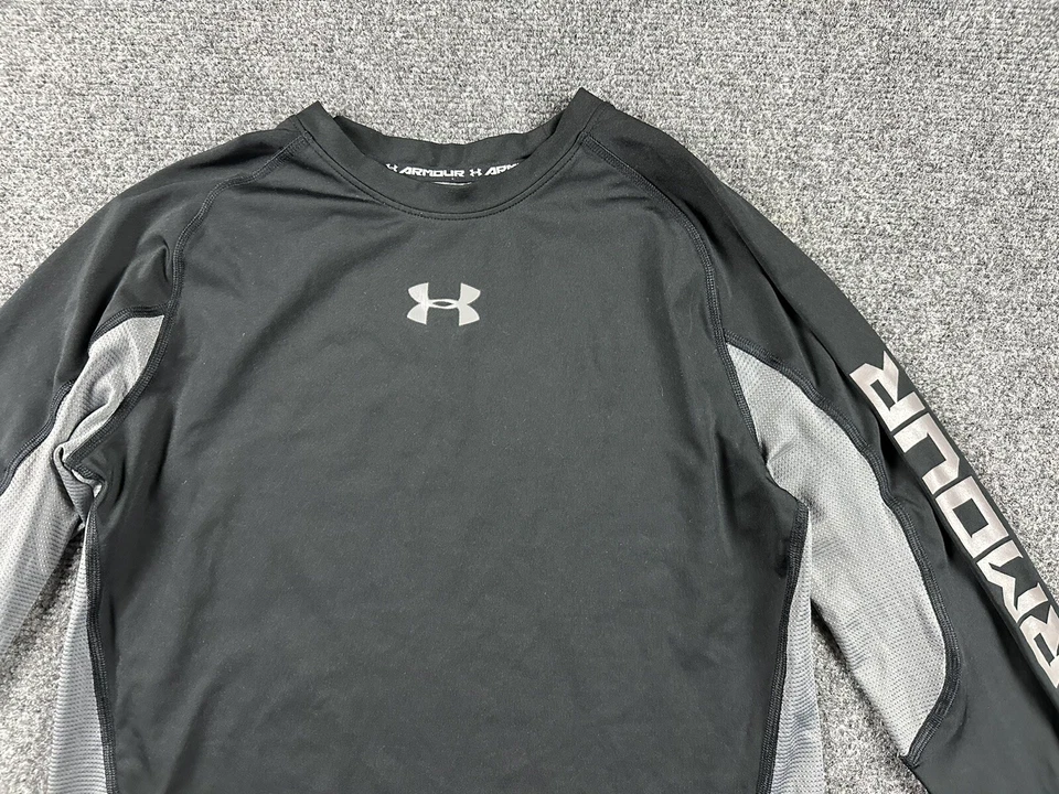 UNDER ARMOUR Heat Gear Youth Large Black/grey L/S Athletic Compression Shirt - Изображение 2 из 4