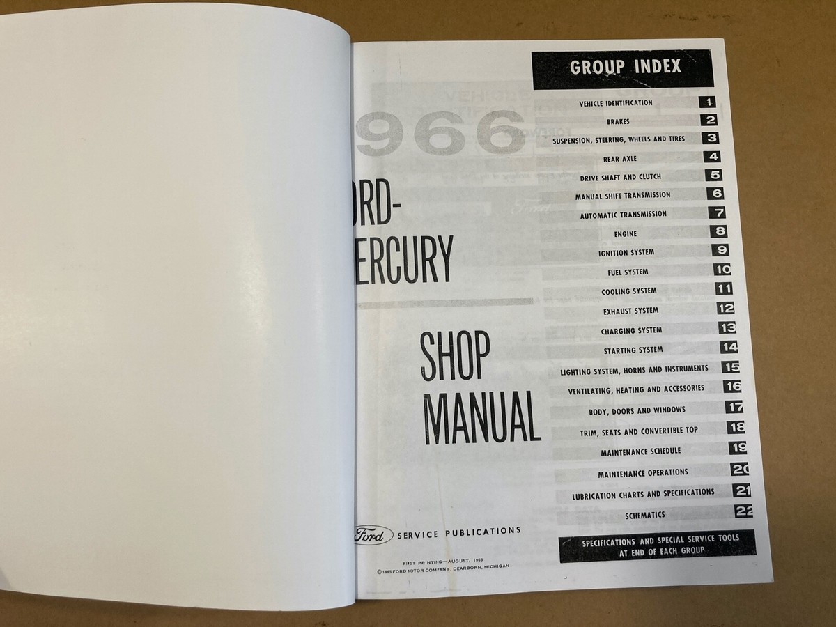 1966 Ford and Mercury Shop Service Repair Manual - Mint condition