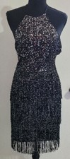 Women Small Mini Sequence Black Dress And Tassel. Beautiful/elegant 🥂