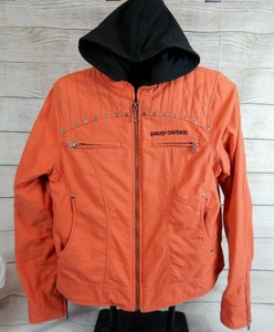Limited-Edition-Harley-Davidson-3-in-1-Orange-Women-039-s-Jacket-Size-L-HD-Coat