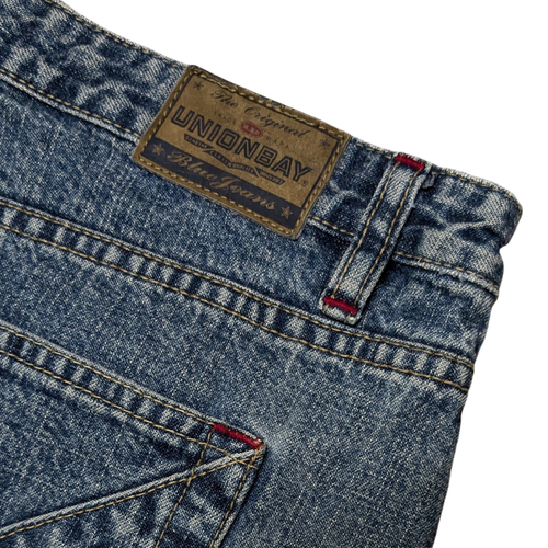 Vintage Union Bay Denim Mini Skirt Juniors 11 Low Rise Blue Jean Grunge 90s Y2K - Picture 7 of 11