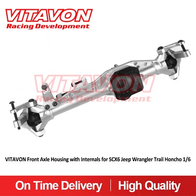 Vitavon CNC  Alu#7075 Front Axle Housing with Internals for SCX6 Silver