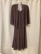 Classy R M Richards Mauve Beaded Dress 12