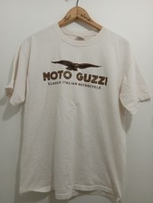 Vintage Moto Guzzi Classic Italian Motorcycles T-shirt White Mens Med *FLAW*