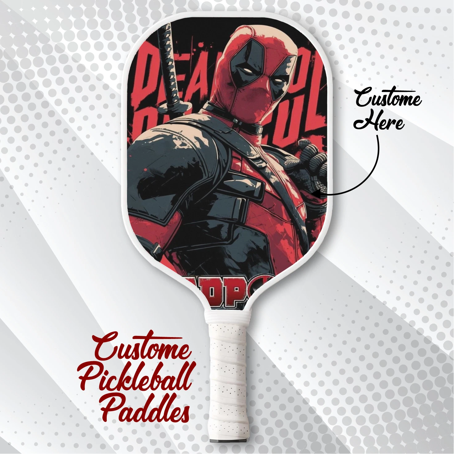 Deadpool Pickleball Paddle Marvel Gift Custom Paddle for Fans