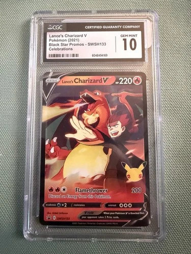 Lance's Charizard V SWSH133 Celebrations Black Star Promo CGC 10 Gem Mint