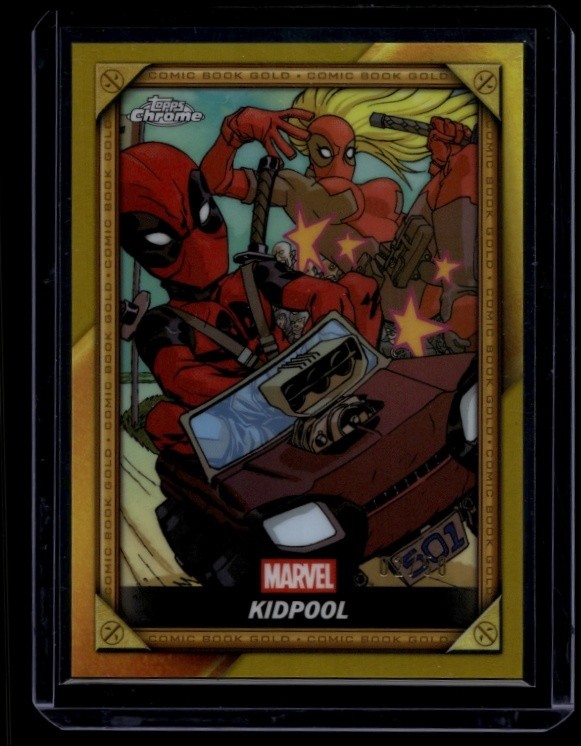 2025 Topps Chrome Deadpool Kidpool #CB-22 Comic Book Gold /50