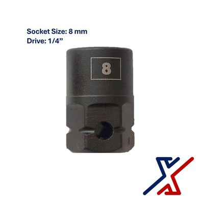 8mm. x 1/4'' Drive Nano Socket / Stuby Socket by X1 Tools
