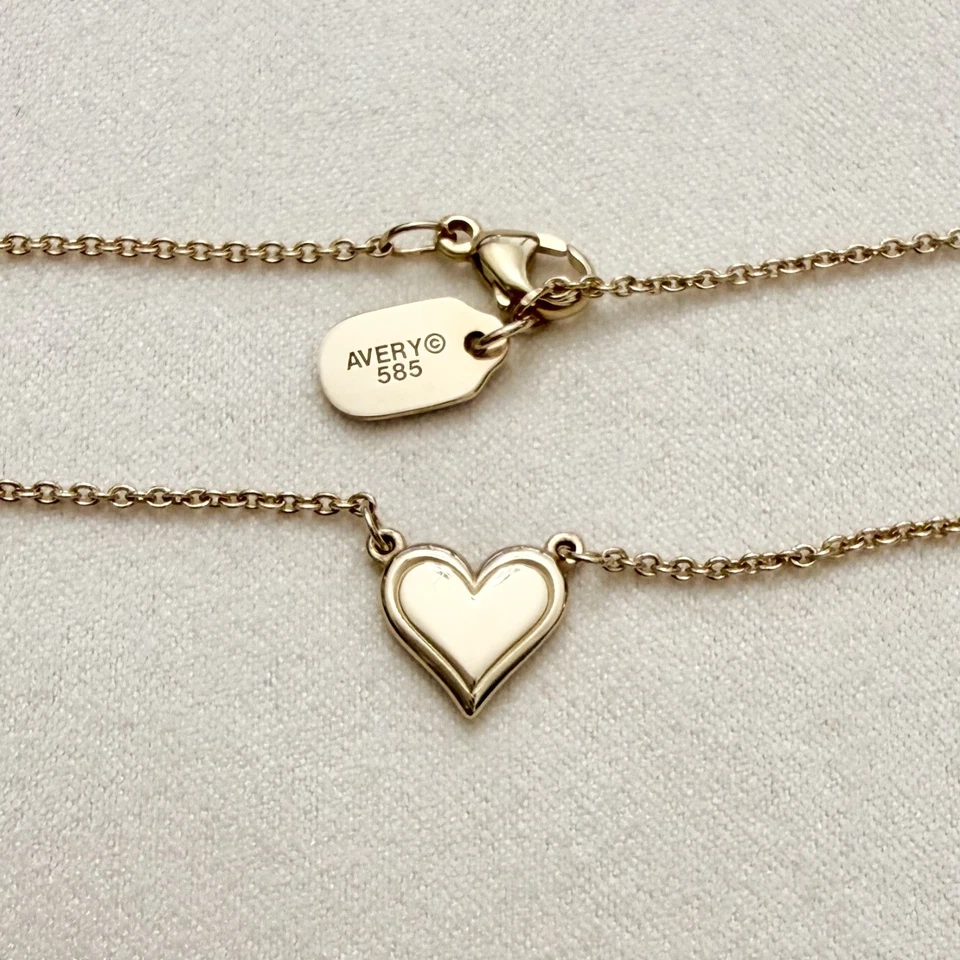 Collar James Avery Corazón Delicado Oro Amarillo 14K Sólido 15" - 17" con Caja Foto 4 de 4