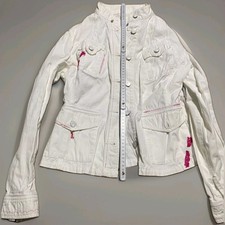 Damen Jeans Jacke Weiß 