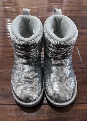UGG Women's Classic Mini Mirror Ball Bootie - Silver - Shearling Lining Size 5