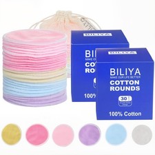 Reusable Makeup Remover Pad 60 Pack, Eco-Friendly Cotton Laundry Bag, Reusabl...