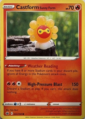 Castform Sunny Form Common Chilling Reign 022/198 Pokemon Lightly Played