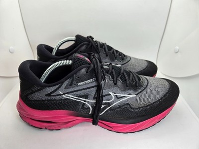 Mizuno Wave Rider 27 Project Zero Shoes Mens 10 Black Pink Road Running Sneakers