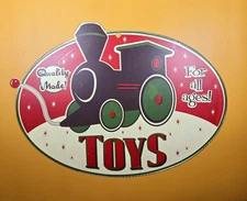 Rare Retro 2004 Train Metal Wall Decor Sign Quality Made! "Toys" For All Ages!