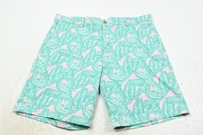 Vineyard Vines Breaker Chino Shorts Mens 40 Pink Green Floral Cotton Regular Fit