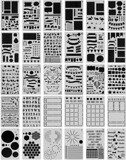 30pcs Journal Stencils 4x7in Reusable PET Planner Scrapbook Templates