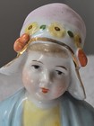 VINTAGE GERMAN PORCELAIN HALF DOLL DUTCH GIRL HOLDING FLOWERS - HERTWIG — photo 4