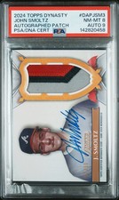 2024 TOPPS DYNASTY AUTOGRAPHED PATCH #DAPJSM3 JOHN SMOLTZ 2/10 PSA 8 AUTO 9