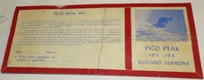 1940s Pico Peak (ski resort) Rutland Vermont Lift Ticket