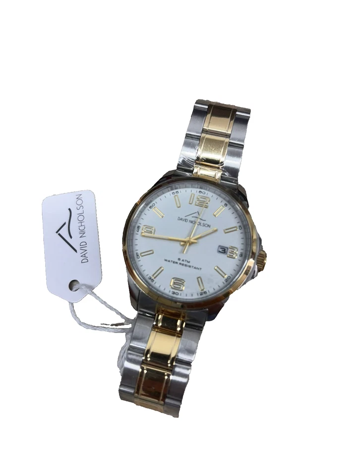 OROLOGIo DAVID NICHOLSON BICOLORE UOMO ACCIAIO CORONA A VITE - Immagine 2 di 4