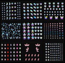 9 Sheets Eye Body Face Gems Makeup Jewels Rhinestone Stickers Self Adhesive Crys