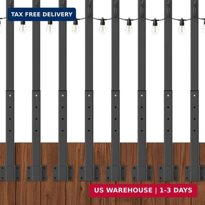 NUERPO 8 Pack String Light Poles,2.8Ft Metal Poles for Outdoor String Lights,Out