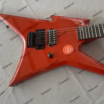 Electric Guitar Stainless Rounded Fret Edge Active Pickups 6 Strings Red - Photo 1/4