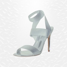 Lauren Lorraine Sz 6 Dallas Silver Stilleto Heels Sandals Prom Wedding Shoes NIB