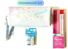 Cinnamoroll Pen Case Gift Set Sanrio Pencil Eraser Kawaii Stationery Box Ribbon