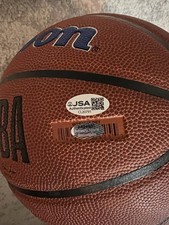 JSA and SCHWARTZ DUAL COA Ben Wallace Signed Detroit Pistons Logo NBA Ball