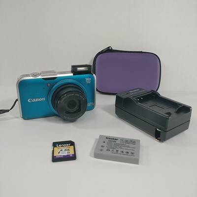 Canon PowerShot SX230 HS 12.1MP 14x GPS Digital Camera + Battery SD Charger Case