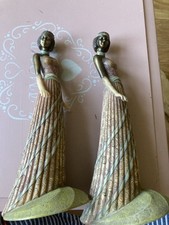 Art Deco Style Tall Lady Figurines x2~ By The Crosa Collection 2005