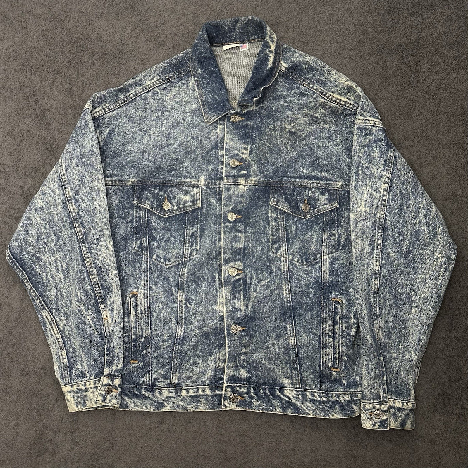 vintage 90s denim trucker Jacket Men&rsquo;s Acid Wash SXL Company NUTRO MAX DOG FOOD