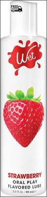 Wet Water-Based Flavored Lube for Men, Women & Couples, 3 Fl Oz (Sexy Strawberry