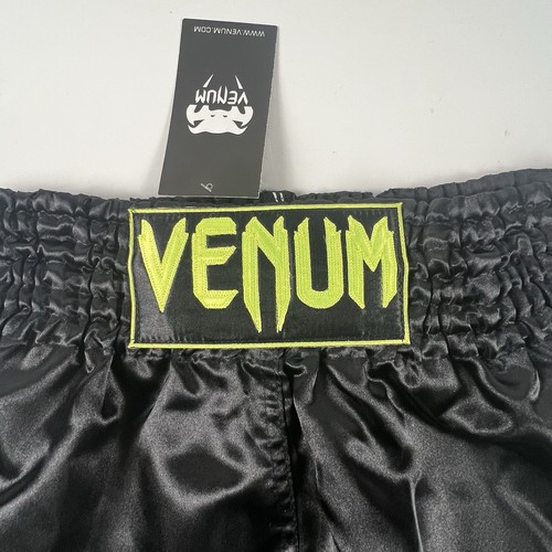 Venum Classic Muay Thai Shorts Mens XXL Black 5" Kickboxing Training Snake Logo - Picture 4 of 12
