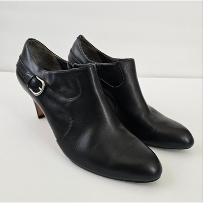 Cole Haan Black Ankle Booties with False Buckle size 8B- with Flaw