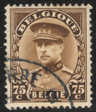 1922 Belgian definitive postage stamp featuring King Albert I - 75c