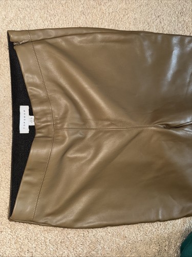 Top Shop Brown Faux Leather Pants US6 Flare - Picture 2 of 8