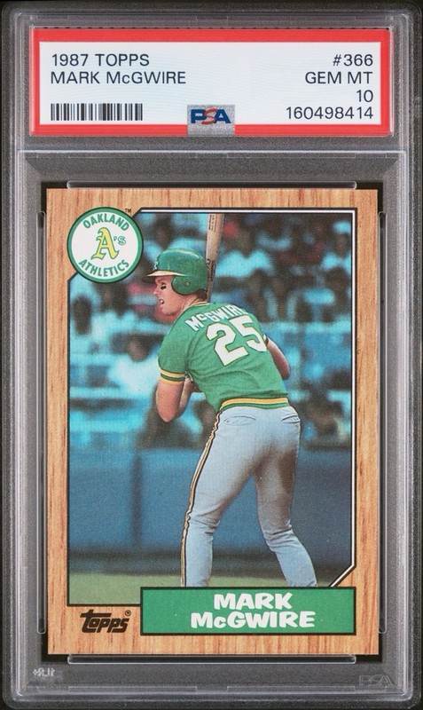 Topps 1987 Mark McGwire #366 PSA 10 GEM MT Oakland Athletics Base