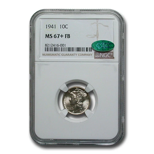 1941 Mercury Dime MS-67+ NGC CAC (FB)