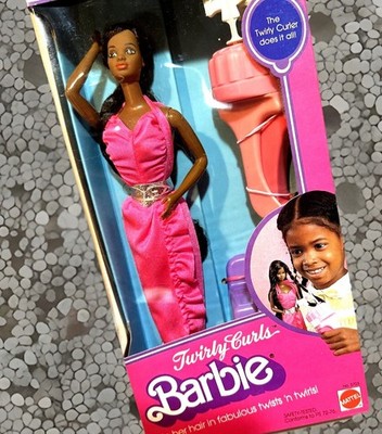 その他 Vintage Barbie Twirly Curls Barbie Doll No.5723 AA Black 1982 Taiwan Vintage Long