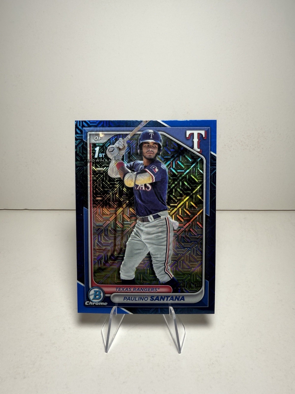 2024 Bowman Chrome PAULINO SANTANA 1st Blue Mojo Refractor /150 #BCP-245 Rangers