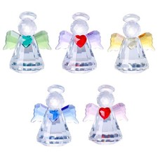 Estatuilla de ángel pequeño de cristal coleccionable adorno de ángel de la guarda regalo