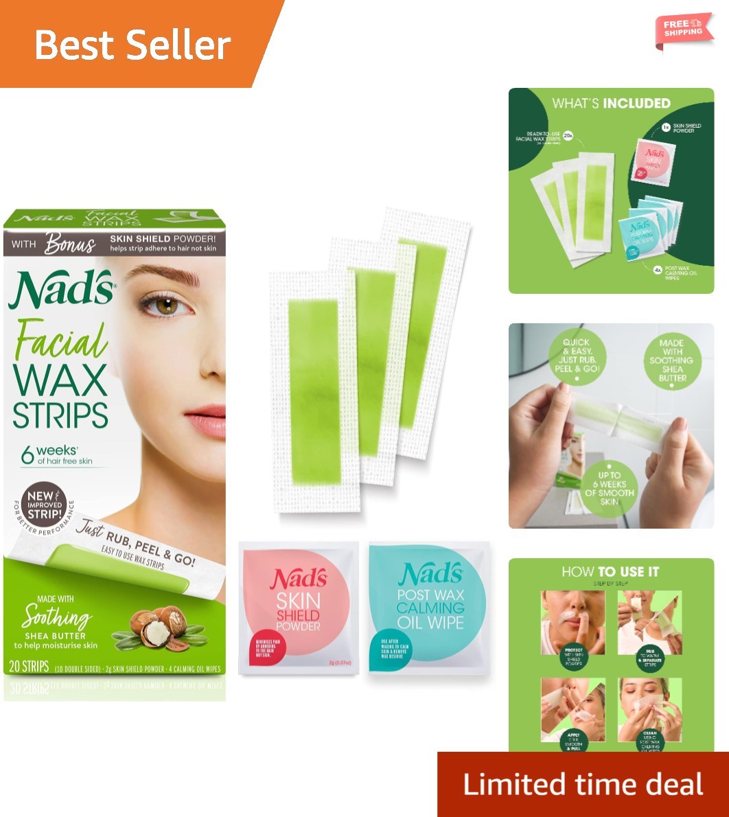 Hypoallergenic Facial Wax Strips for All Skin Types - Effective Hair Removal Kit